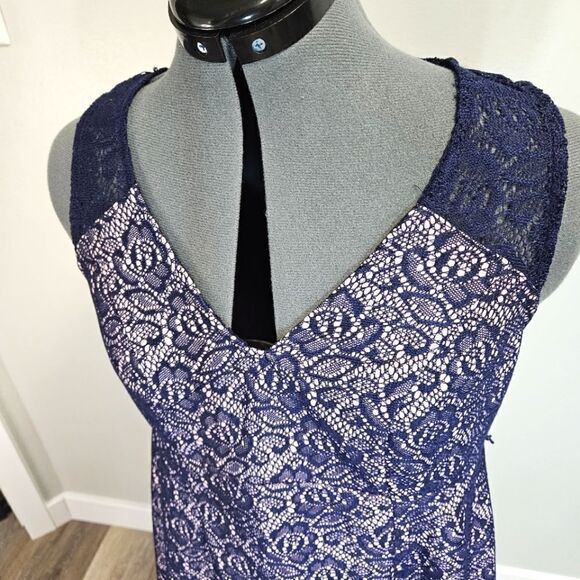 Motherhood Maternity Gender Reveal Lace Overlay Sleeveless Dress Women's Small - Picture 8 of 16